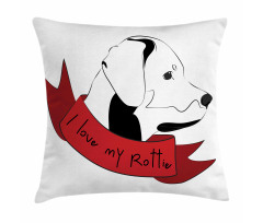 I Love My Rottie Doodle Pillow Cover