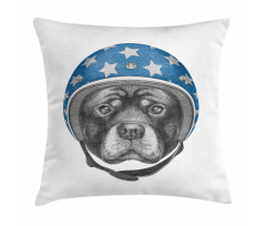 Dog in a Hard Hat Sketch Pillow Cover