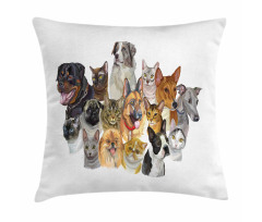 Domestic Animals Pillow Cover