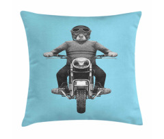 Dog Breed Riding Scooter Pillow Cover