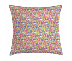 Colorful Unicorn Cartoon Pillow Cover