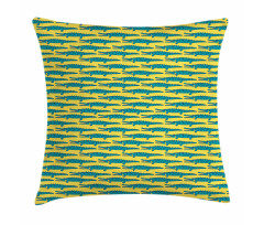 Repetitive Crocodile Pattern Pillow Cover