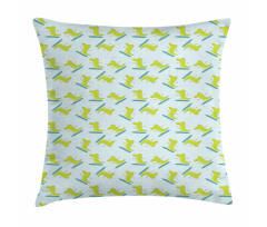 Surfing Happy Crocodile Pillow Cover