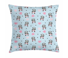 Panda Ballerina in Dress Pillow Cover