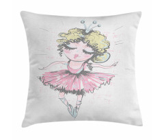 Curly Hair Blonde Dancer Pillow Cover