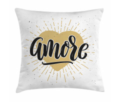 Calligraphy with Heart Pillow Cover