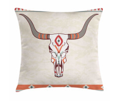 Ornate Bull Skull Pillow Cover