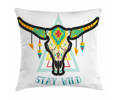 Bohemian Stay Wild Bull Pillow Cover