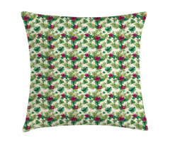 Exotic Foliage and Hibiscus Pillow Cover