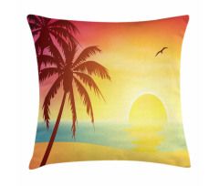 Vivid Sunrise at Fantasy Beach Pillow Cover