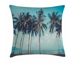 Summer Themed Tropical Shore Pillow Cover