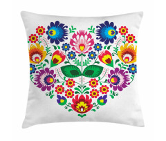 Slav Flowers Heart Pillow Cover