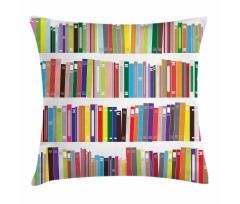 Colorful Doodle of Books Pillow Cover