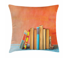 Row of Old Vintage Books Pillow Cover