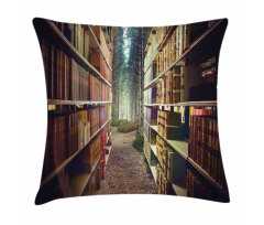 Abstract Library in Woods Pillow Cover