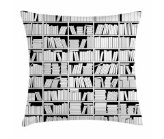 Monochromatic Bookshelves Pillow Cover