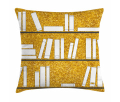 Simplistic Books on Shelves Pillow Cover