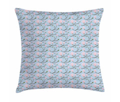 Flourishing Theme Leaf Pillow Cover