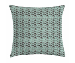 Chinese Curlicue Flowers Pillow Cover