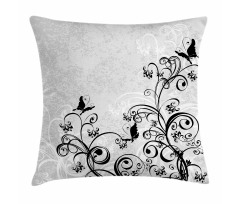 Floral and Grunge Pillow Cover