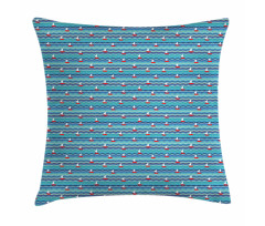 Boats on Abstract Waves Pillow Cover