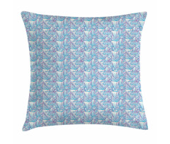 Pattern Blue Toned Crystals Pillow Cover