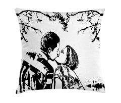 Young Couple in Love Print Pillow Cover