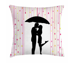 Couple Umbrella Romance Pillow Cover