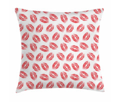 Woman Lipstick Lips Print Pillow Cover