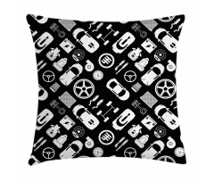 Car Service Themed Pillow Cover