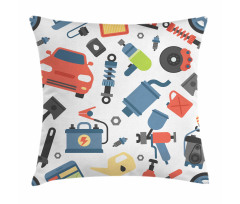 Car Repair Elements Pillow Cover