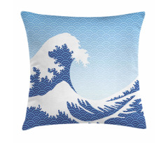 Wave in Vintage Theme Pillow Cover