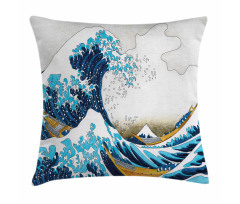 Oceanic Wave of Kanagawa Pillow Cover