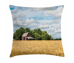 Cottage in a Wheat Field Pillow Cover