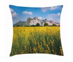 Sunhemp Flowers in a Meadow Pillow Cover