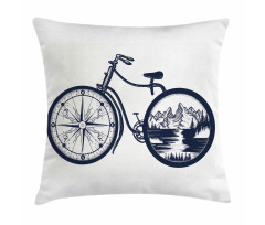 Compass and Landscape Wheels Pillow Cover