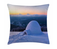 Huge Snowy Hut Pillow Cover