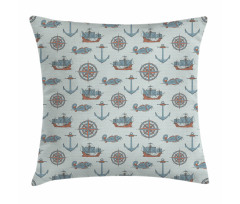Anchor Windrose Fish Ships Pillow Cover
