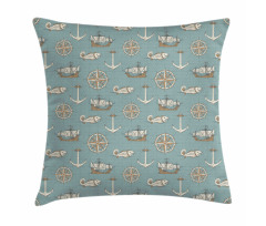 Retro Nautical Elements Art Pillow Cover