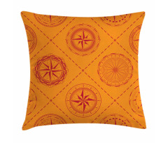 Windrose in Rhombuses Pillow Cover