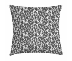 Greyscale Botanical Pillow Cover