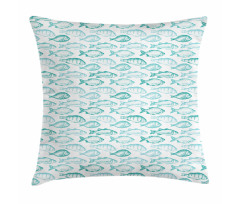 Sketchy Fish Breeds Pattern Pillow Cover