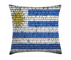 Flag Painted on Birck Wall Pillow Cover