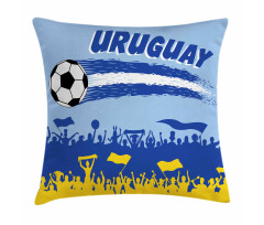 Supporters and Soccer Ball Pillow Cover