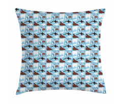 Arctic Animals Aquatic Pillow Cover