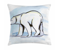 Pencil Sketch Polar Bear Pillow Cover