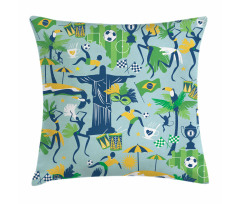 Theme of Brazil Cultural Pillow Cover