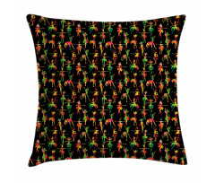 Dancing Women in Flag Hues Pillow Cover