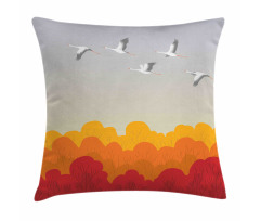 Flying Strokes Autumn Forest Pillow Cover