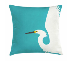 Side Drawn Heron Bird Pillow Cover